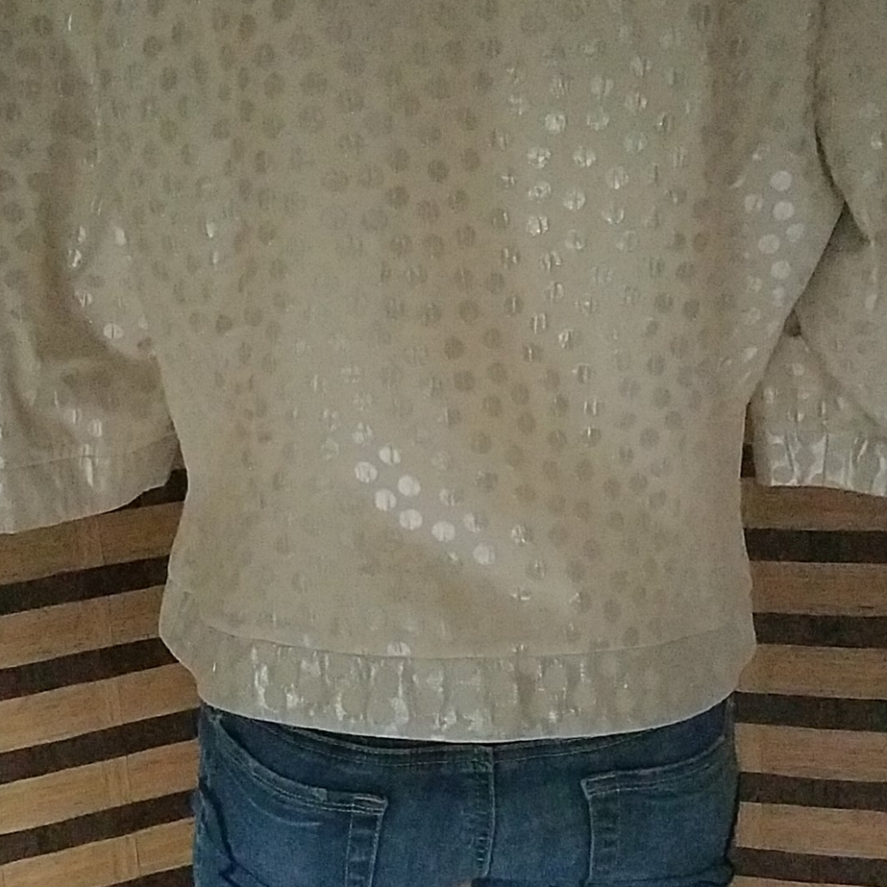 Joseph Ribkoff Gold Metallic Dot Jacket - Picture 7 of 9